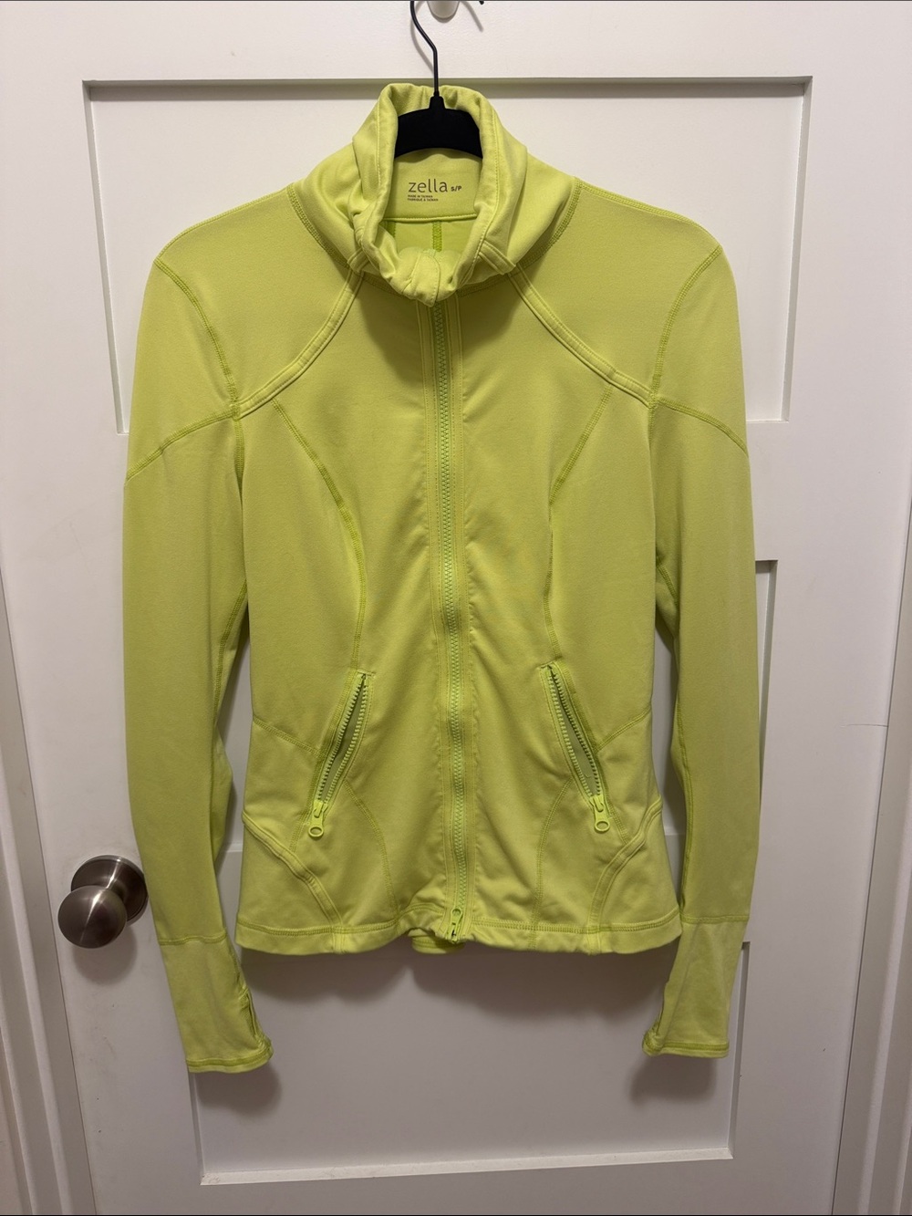 Zella Neon Yellow Full-Zip Utility Jacket